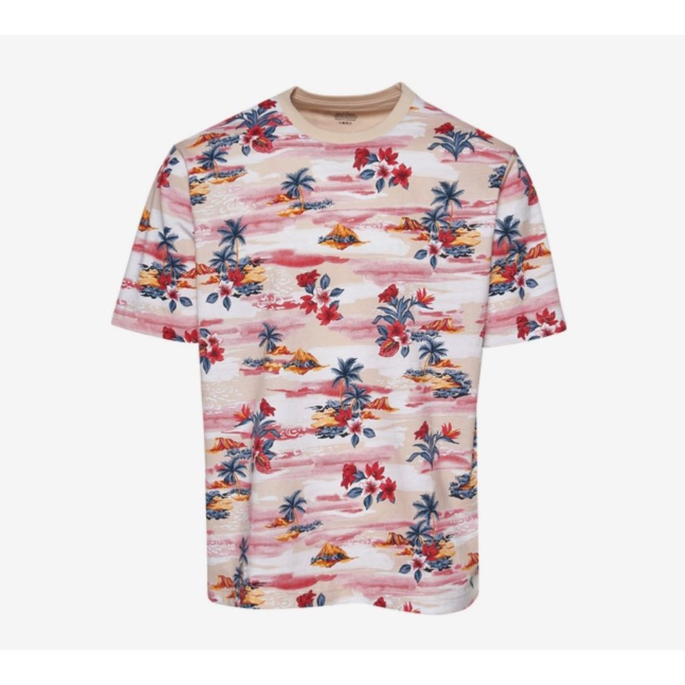 Footlocker sz M LCKR all over print Hawaiian tee T-Shirt NWT